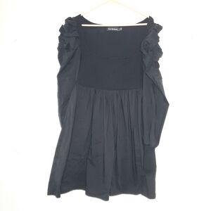 En Saison Womens Rushed Dress Size L Stretch Dark Cottagecore Romantic Fitted